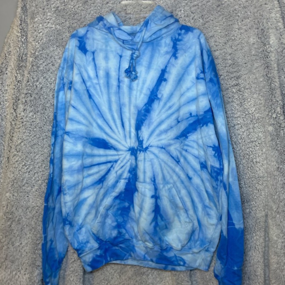 Light blue tie-dye hoodie